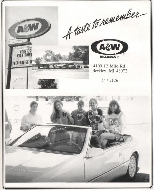 A&W Restaurant - Berkley - 4100 12 Mile Rd 1994 (newer photo)